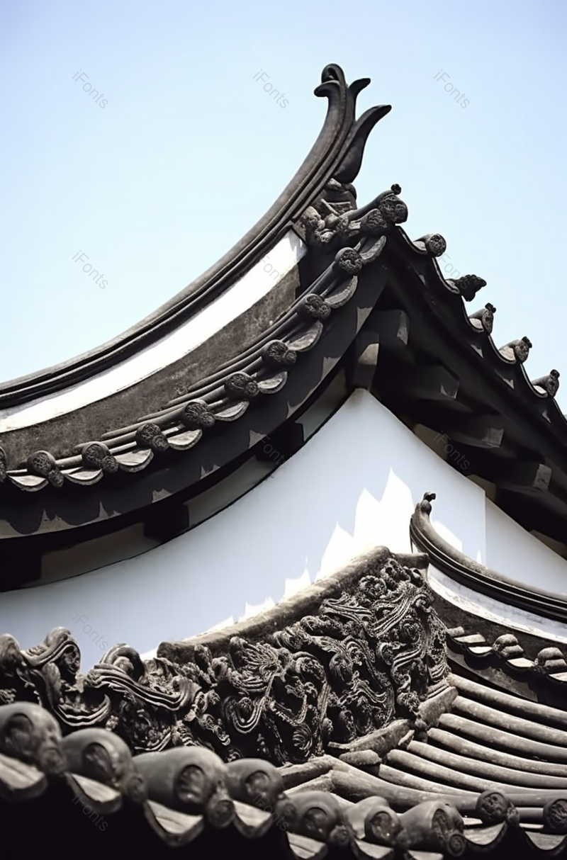 中式房屋建筑屋檐特写摄影图,高清,摄影图,摄影图片,图片大全,摄影图免费下载